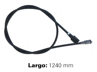 CABLES VELOCIMETRO LIVIANOS RENAULT 19 89/..  SIN GUARDAPOLVO  -  CON BULBO Y ACOPLE PLASTICO  -  LARGO 1240 MM_
