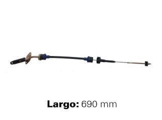 CABLES DE EMBRAGUE LIVIANOS FIAT FIORUNO BRASILERA 1.5 - 1.6 T EXTREMO ROSCADO FRESADO  -  LARGO 690 MM_