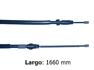 CABLES FRENO DE MANO LIVIANOS RENAULT SANDERO 07/.. FRENO TRASERO DERECHO/IZQUIERDO A CAMPANA  -  LARGO 1660 MM_