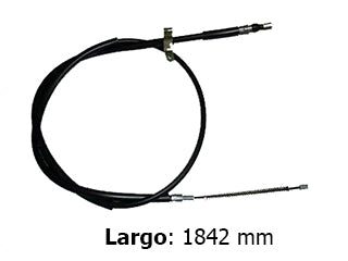 CABLES FRENO DE MANO LIVIANOS VOLKSWAGEN SAVEIRO 10/.. FRENO TRASERO IZQUIERDO A CAMPANA  -  LARGO 1842 MM_