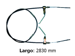 CABLES FRENO DE MANO LIVIANOS FORD TRANSIT 2.0-2.5 96/99 FRENO ENTRE RUEDAS CON CHAPA SOPORTE - LARGO 2830 MM - FREMEC 4162_