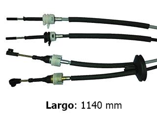 CABLES CAMBIOS - SELECTORA DE CAJA LIVIANOS CHEVROLET CLASSIC 15/.. DOS CABLES UNIDOS CON GOMA  -  LARGO 1140 MM_