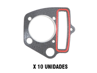 JUNTAS TAPA DE CILINDRO MOTO GILERA SMASH 110/GUERRERO TRIP 110/MOTOMEL BLITZ 110-DIAM 53-P/CADENA 80-P/ACEITE REDONDO - PACK X10