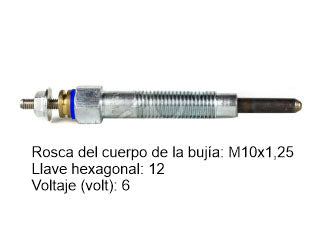 BUJIAS INCANDESCENTES MITSUBISHI L200 / L300 /MONTERO / PAJERO 2,3D - SPACE WAGON 1,8 TD - PACK X4