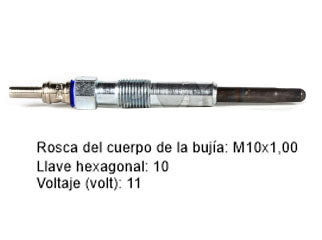 BUJIAS INCANDESCENTES VOLKSWAGEN BORA/FOX7SURAN/POLO 1.9D/AUDI A3/A4 1.9D - PACK X4