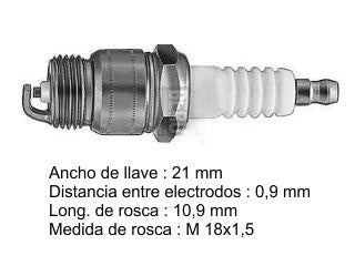 BUJIAS DE ENCENDIDO FORD FALCON 3.0-3.6/F100 3.6-4.9/F150/F250/FAIRLANE 3.6/SIERRA 1.6 - PACK X4