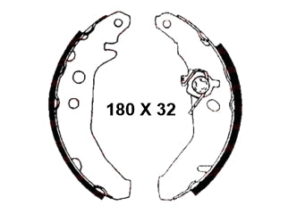 ZAPATAS DE FRENOS AUTOS FORD FIESTA (SIN ABS) STANDARD 180X32_