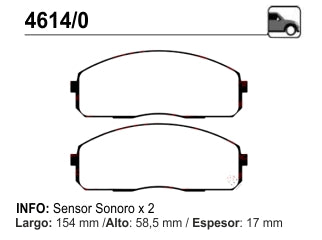 PASTILLAS DE FRENOS LIVIANOS HYUNDAI H100/HR 2.5 06/.. DELANTERA_