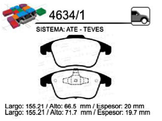 PASTILLAS DE FRENOS LIVIANOS PEUGEOT 508 1.6 THP 12/.. / CITROEN C5 1.8-2.0 16V 08/12 / FORD MONDEO 07/../S-MAX 06/10 DELANTERA_