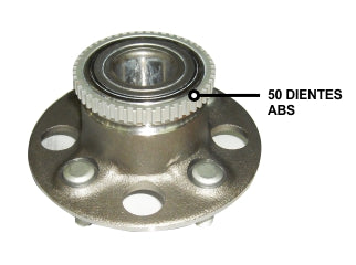RODAMIENTOS CON MAZAS HONDA CIVIC 1.7 16V 01/06 CON ABS MAZA DE RUEDA TRASERA CON CORONA DENTADA 50 DIENTES 30X135MM_