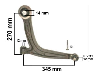 PARRILLAS DE SUSPENSION FIAT 500 08-.. DELANTERA DERECHA CON ROTULA_