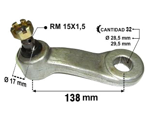 BRAZOS PITMAN CHEVROLET C20 93-../D20 93-97 BRAZO PITMAN CURVO 131MM CAJA SAGINAW_
