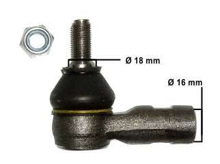EXTREMOS DE DIRECCION LIVIANOS FIAT IVECO DAILY 97/10 EXTREMO LARGO: 84 MM ROSCA HEMBRA 16X1.5_