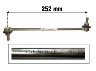 BIELETAS DE SUSPENSION VER 92030N // FORD FIESTA KD 10/../ECOSPORT KD 12/../KA KD 15/.. LARGO 252 MM - ROSCA 10X1.5_