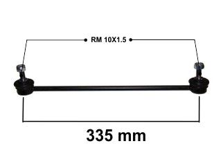 BIELETAS DE SUSPENSION VER 99001N // PEUGEOT 206/207 / CITROEN C3/C3 AIRCROSS/C3 PICASSO DELANTERA LARGO 335MM - ROSCA 10X1