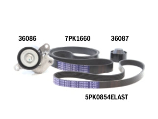 KIT ACCESORIOS TENSOR+CORREA NISSAN FRONTIER 2.3 TDI YS23DDT 16/.. / RENAULT ALASKAN/MASTER 2.3 DCI M9T_