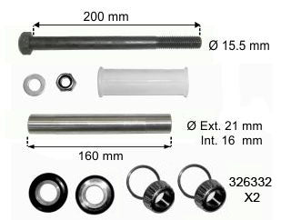 RODAMIENTOS SUSPENSION FIAT PALIO/SIENA/BRAVO/BRAVA KIT SUPENSION TRASERA EJE 16MM LARGO 160MM_