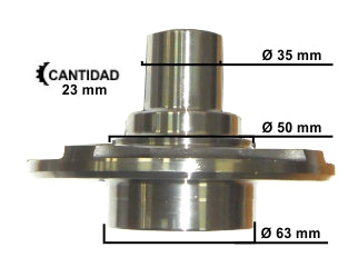 MAZAS Y PUNTA DE EJE RUEDA FORD ESCORT 88-95 DELANTERA 4 AGUJEROS 23 ESTRIAS_