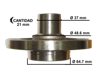MAZAS Y PUNTA DE EJE RUEDA PEUGEOT 205/206/207/208/306 / CITROEN C3/DS3 SIN ABS DELANTERA 4 AGUJEROS INTERIOR 37 MM 21 ESTRIAS_