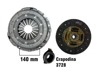 KIT DE EMBRAGUES LIVIANOS HYUNDAI/H1/H100/H200/HR / KIA K2500 2.4-2.5-2.6 DIAMETRO 240 MM - 23 ESTRIAS - CRAPODINA 3728_