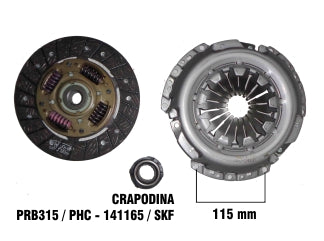 KIT DE EMBRAGUES LIVIANOS VOLKSWAGEN FOX/CROSS FOX/GOL TREND/POLO/SAVEIRO/SURAN DIAMETRO: 200 MM/28 ESTRIAS/CRAPODINA 2242_