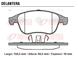 PASTILLAS DE FRENOS LIVIANOS RENAULT FLUENCE GT 2.0 16V/MEGANE III 2.0/CLIO RS 2.0 DELANTERA 155.20X63.50X18.00 MM_