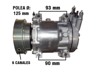 COMPRESORES AIRE ACONDICIONADO LIVIANOS RENAULT LOGAN/DUSTER / TIPO 7V16 / 8RD-MA_