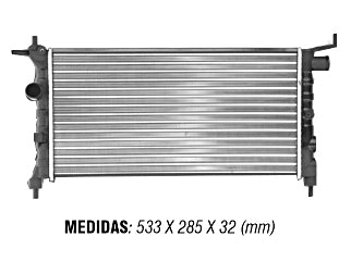 RADIADORES LIVIANOS CHEVROLET CORSA 1.4-1.6 94/11 / S/AA / CON BULBO Y TAPON / ALETADO / 530X280X25MM / OEM 93246489_