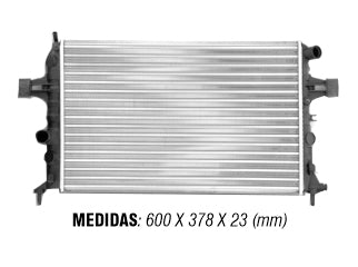 RADIADORES LIVIANOS CHEVROLET ASTRA/ZAFIRA 1.8-2.0 99/09/VECTRA 2.0 8V-2.4 16V 06/.. CON AA BRAZADO 600X350X26MM_