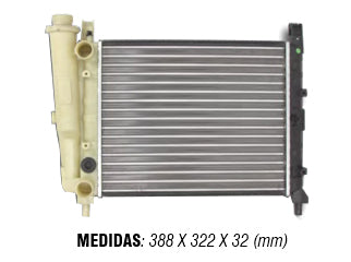 RADIADORES LIVIANOS FIAT DUNA / UNO 1.3/1.5 87/91 / S/AA / CAJA MANUAL / CON DEPOSITO / ALETADO / OEM 7556137_