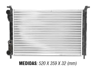 RADIADORES LIVIANOS FIAT PALIO/SIENA 1.6-1.8 96/01 / C/AA / CON BULBO / ALETADO / 520X350X32MM / OEM 46449104_