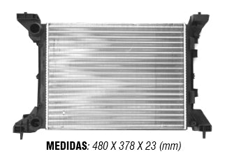 RADIADORES LIVIANOS FIAT PALIO FII 1.0-1.4-1.6 10/../GRAND SIENA/MOBI 1.4/UNO NOVO 1.0-1.4 10/.. ALETADO 480X378X20MM_