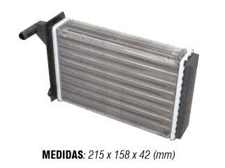 RADIADORES DE CALEFACCION FIAT UNO 88/15/FIORINO 95/14/DUNA 88/00 ALETADO 215X158X42MM // OEM 75162520 - 7088774 - 7075809_
