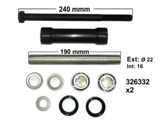 RODAMIENTOS SUSPENSION CITROEN XANTIA / C15 KIT SUPENSION TRASERA EJE 16MM LARGO 250MM_