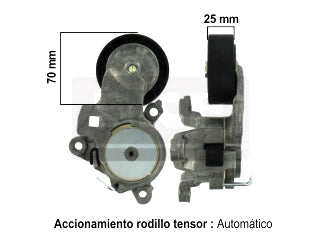 TENSORES ACCESORIOS PEUGEOT 307/308/407/408/807 / CITROEN C4/C5 2.0 16V EW10A TENSOR AUTOMATICO POLY V 70X25_