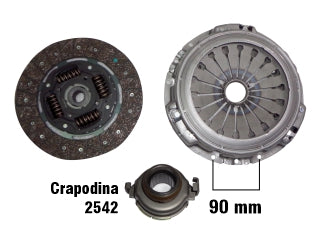 KIT DE EMBRAGUES LIVIANOS FIAT DUCATO 2.8 JTD DE TIRAR CON PLACA INVERTIDA DIAMETROETRO: 242 MM / 21 ESTRIAS / CRAPODINA 2542_