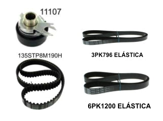 KIT DISTRIBUCION TENSOR+CORREA VOLKSWAGEN GOL TREND/VOYAGE/FOX SURAN 15/.. 1.6 8V BAH EA111_