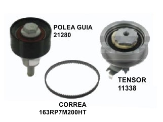 KIT DISTRIBUCION TENSOR+CORREA VOLKSWAGEN UP/VIRTUS/VENTO/GOLF VII/SAVEIRO/SURAN / AUDI A1/A3/Q3 1.0 12V-1.2 16V-1.4 16V TFSI/TSI_
