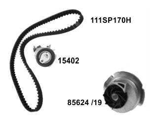 KIT DISTRI TENSOR+CORREA+BOMBA CHEVROLET CORSA II/MONTANA/MERIVA / FIAT STRADA/PALIO/SIENA 1.8 8V + BOMBA 85624/19_