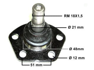 ROTULAS DE SUSPENSION FIAT DUCATO 02/..-PEUGEOT BOXER 94/01 ROTULA INFERIOR 1800 KG PIVOTE 20 MM_
