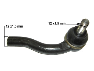 EXTREMOS DE DIRECCION LIVIANOS TOYOTA ETIOS 13/..EXTREMO IZQUIERDO LARGO 125 MM ROSCA HEMBRA 12X1.25 - PACK X2