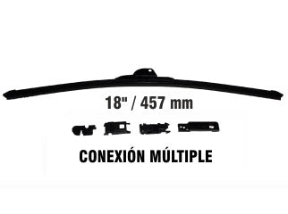ESCOBILLAS ESCOBILLA 18 PULGADAS CLEANTECH 2.0 C/SPOILER AERODINAMICO EN GOMA / CONEXIONES MULTICLIP_