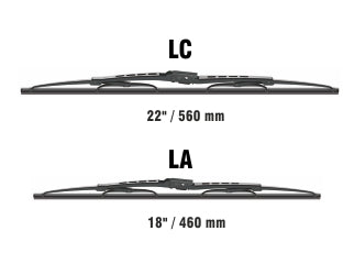 ESCOBILLAS KITS RENAULT SANDERO/SANDERO STEPWAY 09/13 (METALICA S/SPOILER) /  22 PULGADAS LC + 18 PULGADAS LA_
