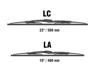 ESCOBILLAS KITS FIAT PALIO/SIENA/STILO (C/SPOILER) / 22 PULGADAS LC + 18 PULGADAS LA_