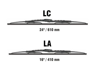 ESCOBILLAS KITS FORD RANGER 12/15 / METALICAS S/SPOILER / 24 PULGADAS LC + 16 PULGADAS LA_