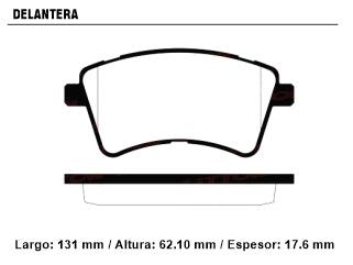 PASTILLAS DE FRENOS LIVIANOS RENAULT KANGOO II 1.5 DCI 2008/.. DELANTERA CON PLACA ANTIVIBRADORA_