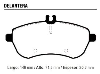 PASTILLAS DE FRENOS LIVIANOS MERCEDES BENZ C180/C200/C230/C250/C280/C300 W204/E180/E200/E220/E250 W212/SLK200/SLK250 DELANTERA_