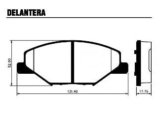 PASTILLAS DE FRENOS LIVIANOS VOLKSWAGEN POLO 1.6 16/../VENTO 13/.. DELANTERA 131.40X52.90X17.75 MM_