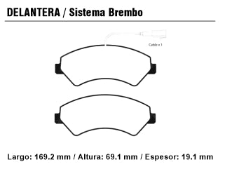PASTILLAS DE FRENOS LIVIANOS PEUGEOT BOXER / CITROEN JUMPER 2.2 HDI-3.0 HDI 11/../ FIAT DUCATO 2.3 JTD-2.8 JTD-3.0 JTD DELANTERA_