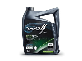 ACEITES MOTOR BIDON ACEITE SINTETICO WOLF ECOTECH 0W20 SP/RC D1-3 X 4 L - PACK X4